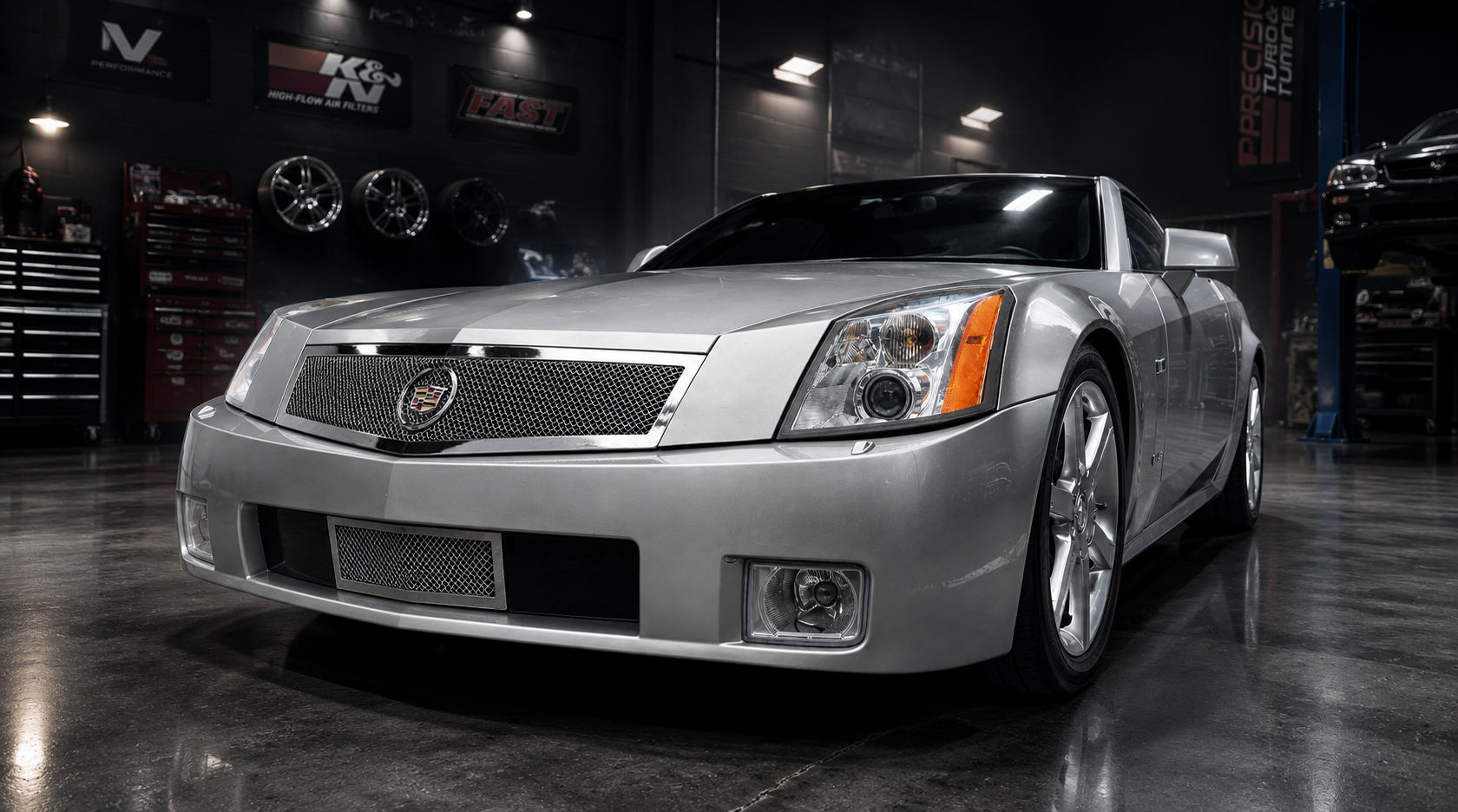 Chrome polished grille texture